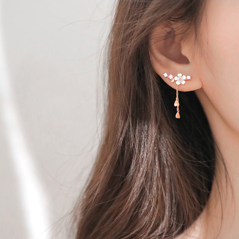 Flower Earrings, And Super Fairy Design, Exquisite Pendant, Long Temperament Earrings
