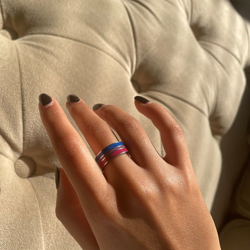 Bisexual Pride Stainless Steel Ring Europe