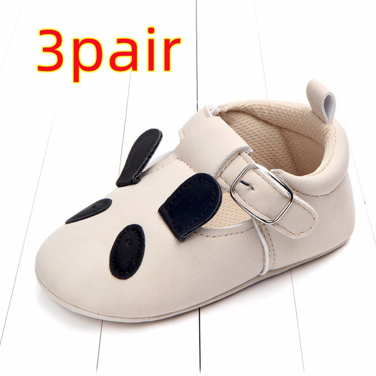 Spring and autumn cartoon animal baby shoes matte leather non-slip soft bottom