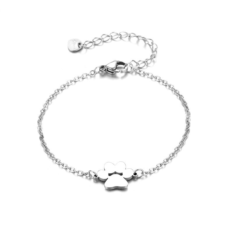 Stainless Steel Dog's Paw Bracelet