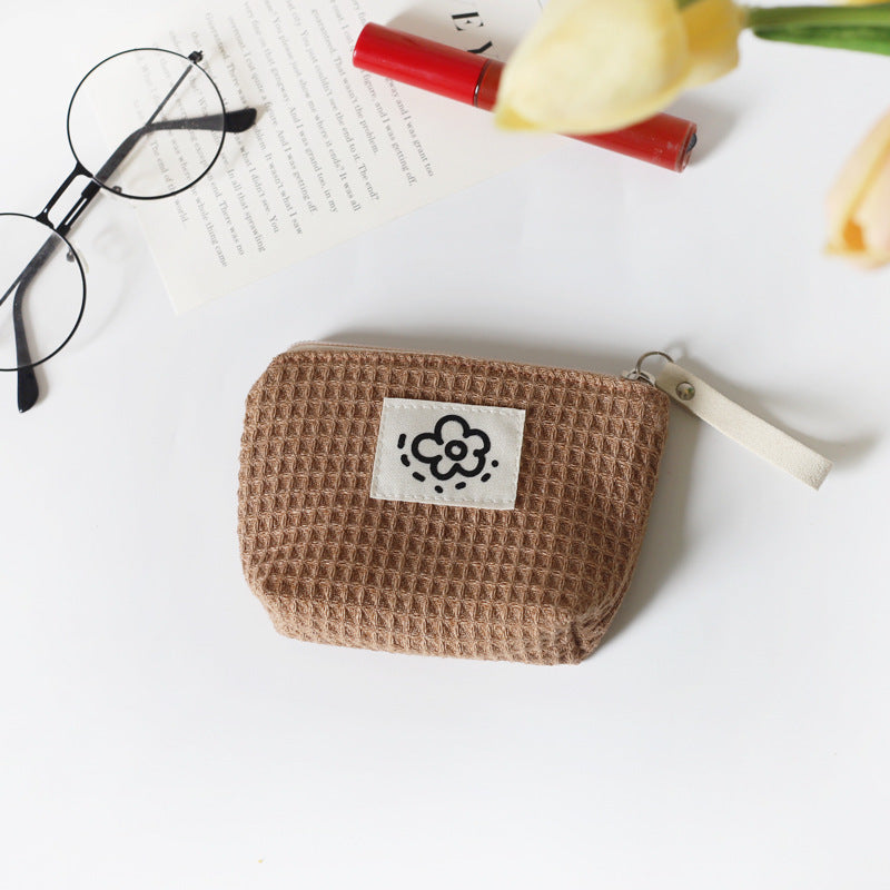 Women's Cute Simple Waffle Storage Bag