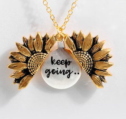 Sunflower Double-layer Lettering Necklace