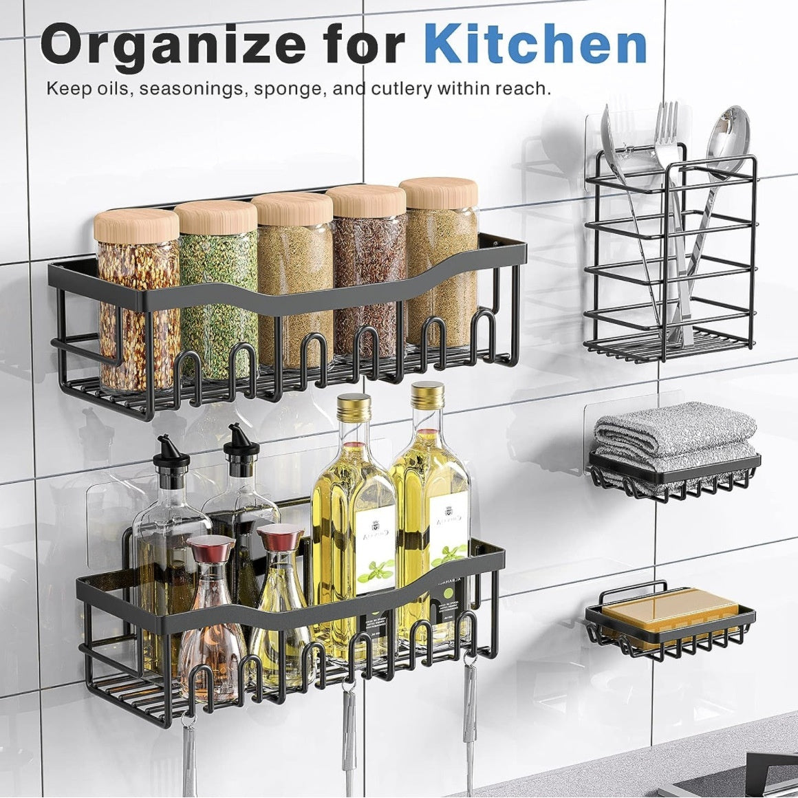 Punch-free Bathroom Storage Rack