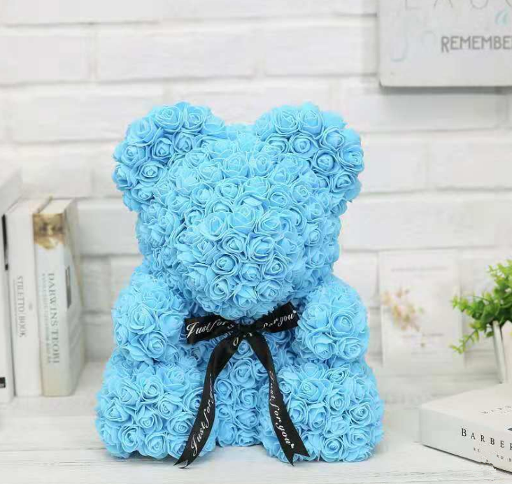 25cm Cute Flower Rose Bear Handmade Valentines Day Gift