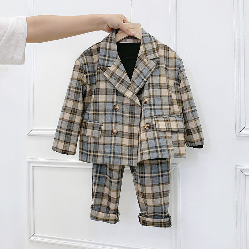 Small, medium and big kids plaid jacket