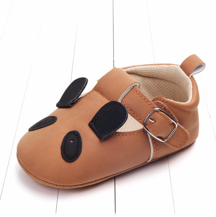 Spring and autumn cartoon animal baby shoes matte leather non-slip soft bottom