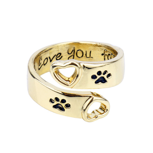 Hollow Love Dog Claw Ring