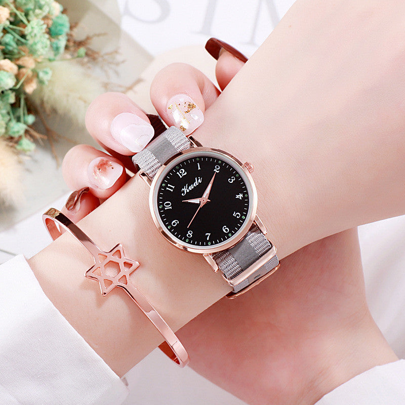 Luminous Starry Sky Watch Ladies Casual Rainbow Canvas