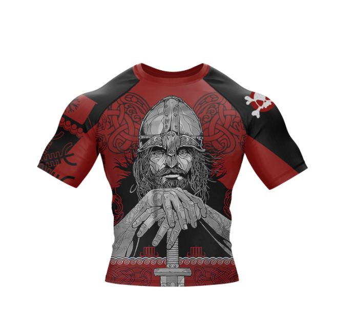 RED VIKING RASH GUARD - XMARTIAL SLEEVE