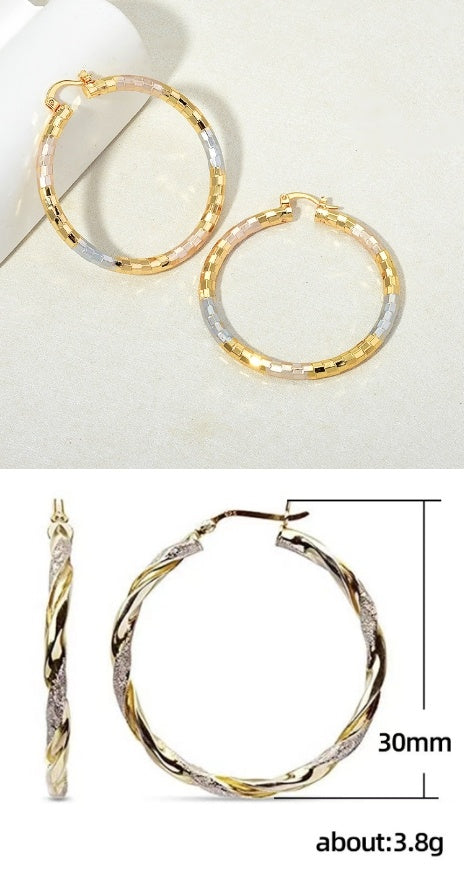 Simple Gold Women's Metal Alloy Earrings