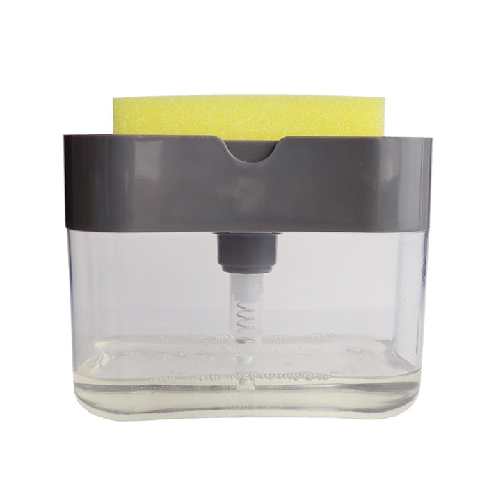 2-in-1 Soap Dispenser Sponge Caddy Push-type Liquid Box Detergent Auto ...