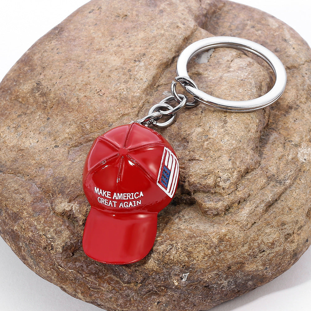 Men's Red Hat Hip Hop Keychain