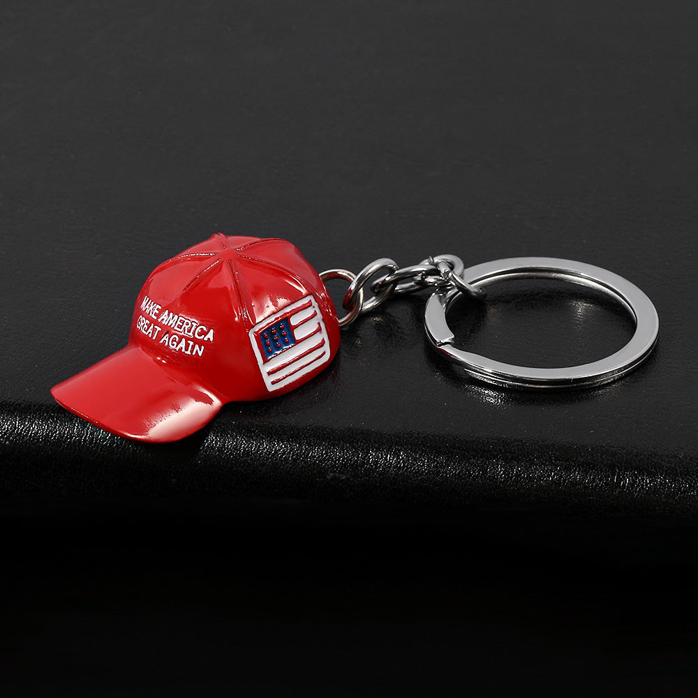 Men's Red Hat Hip Hop Keychain