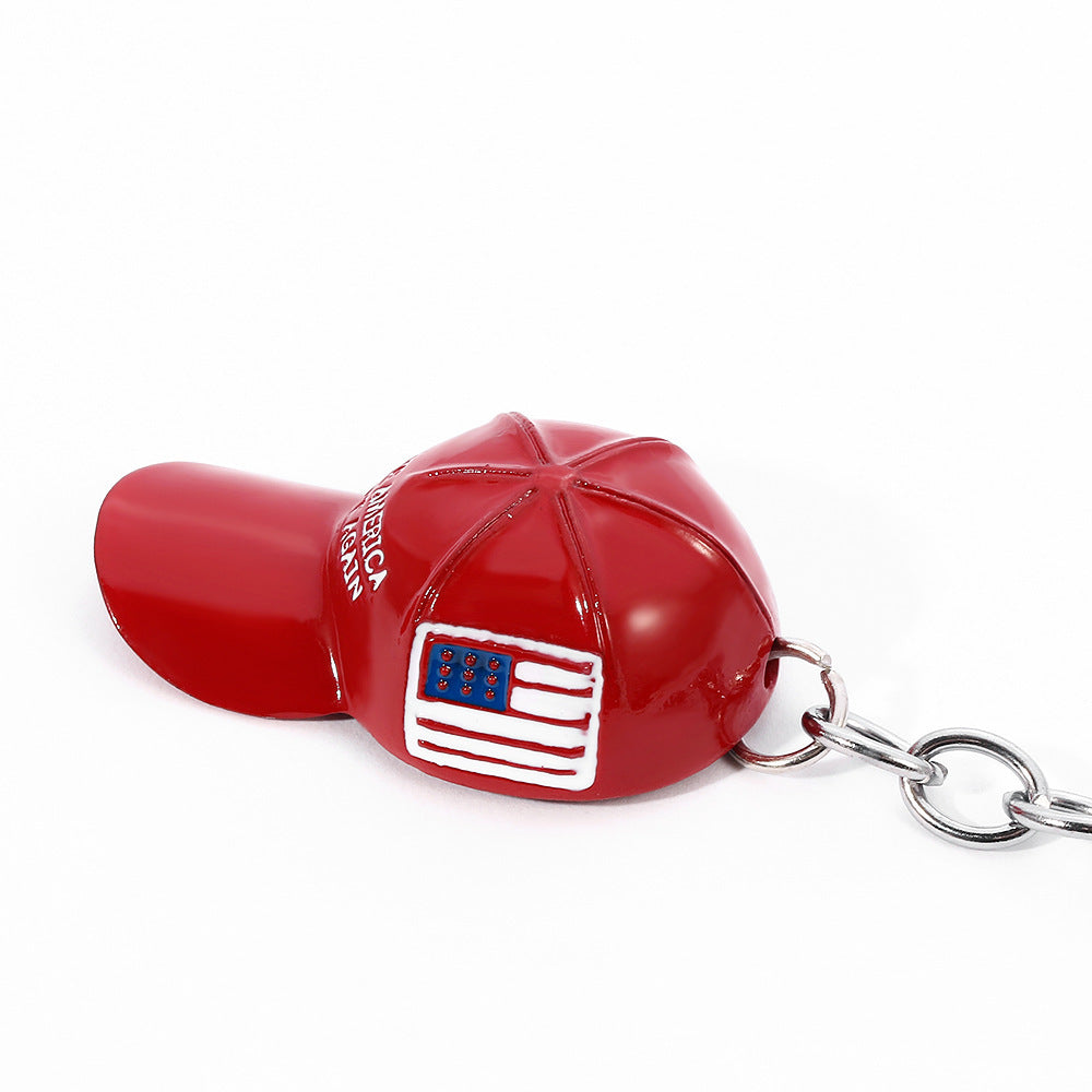 Men's Red Hat Hip Hop Keychain