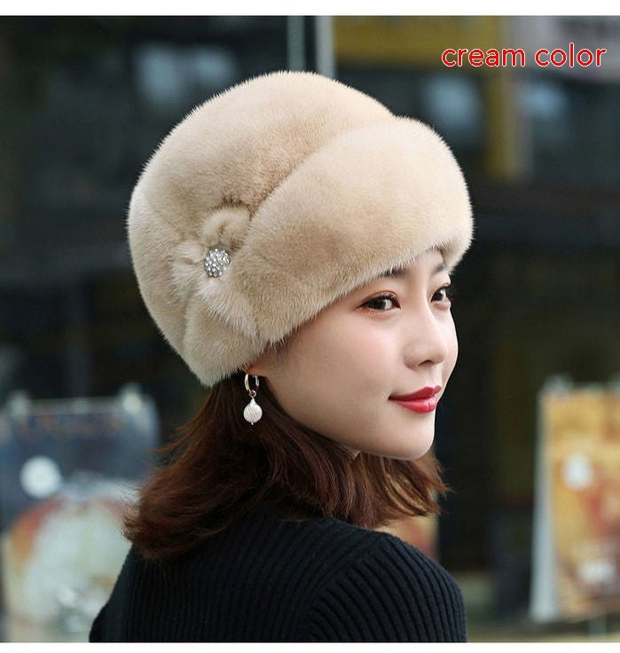 Fur Hat Female Winter Artificial Mink Hair Top Hat