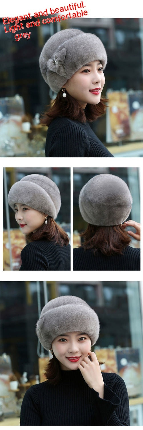 Fur Hat Female Winter Artificial Mink Hair Top Hat