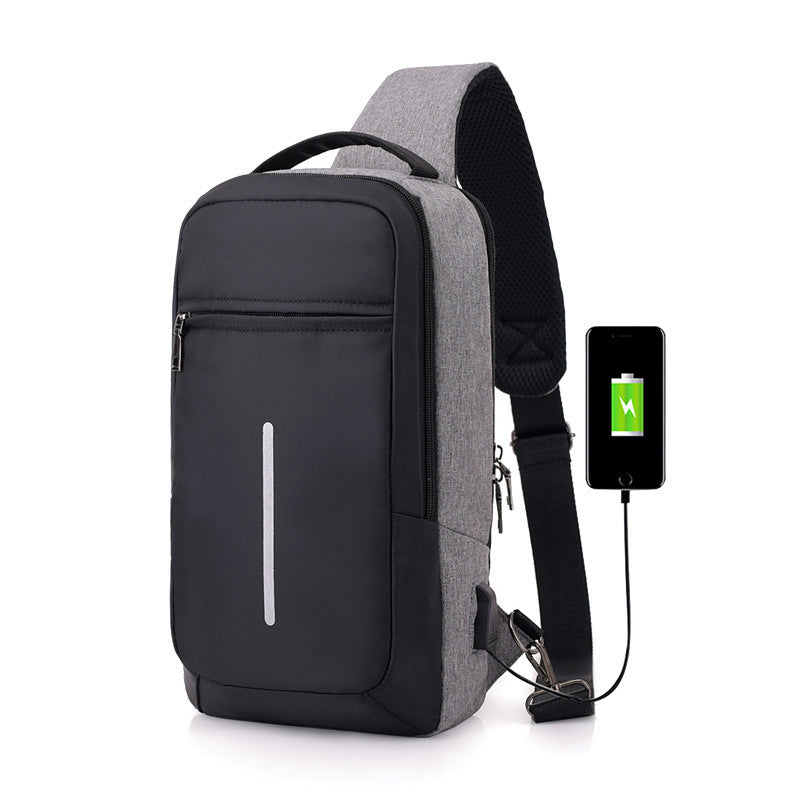 Anti-theft USB charging chest bag with you