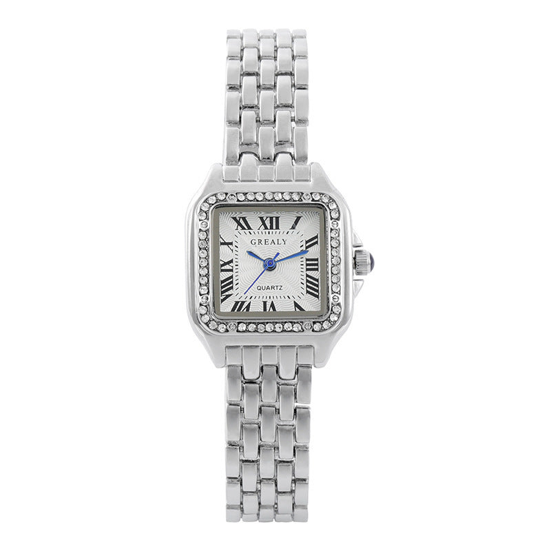 New Best-seller On Douyin Women's Fashion Watch Student Quartz Square Diamond-embedded Watch