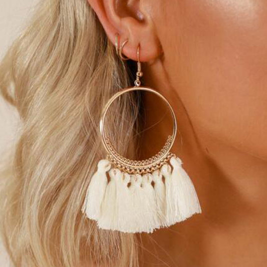 Big Round Drop Dangle Earrings