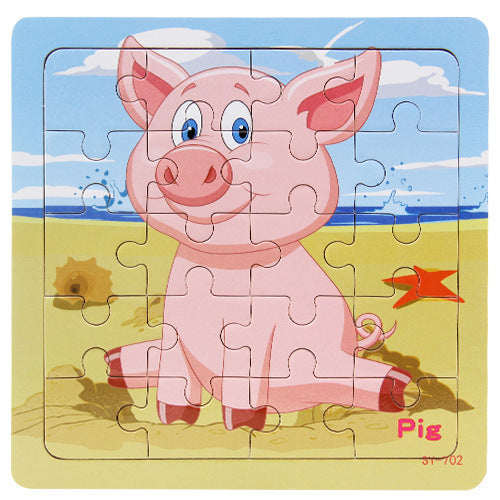 Children's poultry animal wooden puzzle