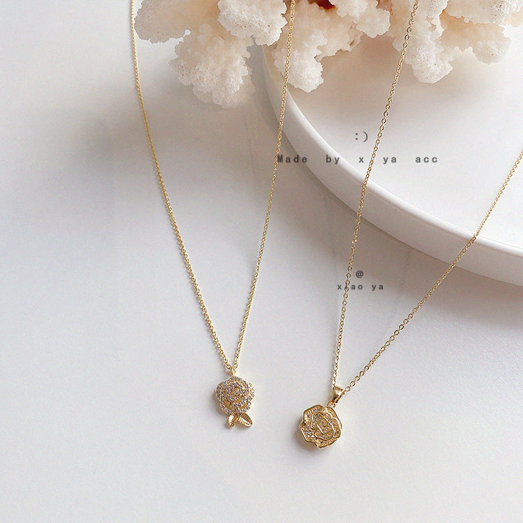 Zircon rose neck chain clavicle chain cool wind