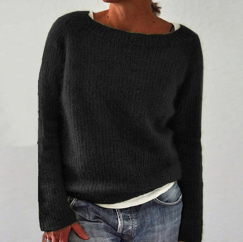 Static version basic sweater knit sweater