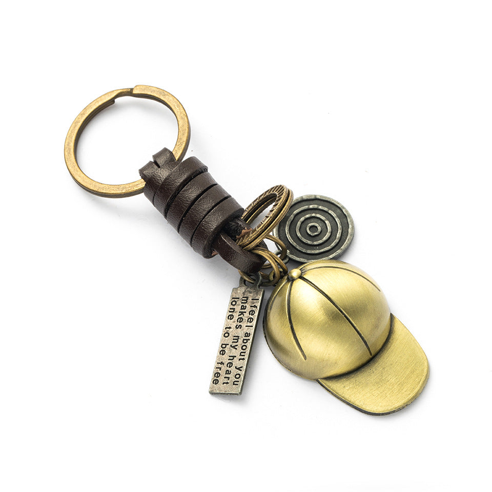 Women's Fashion Vintage Handwoven Leather Keychain