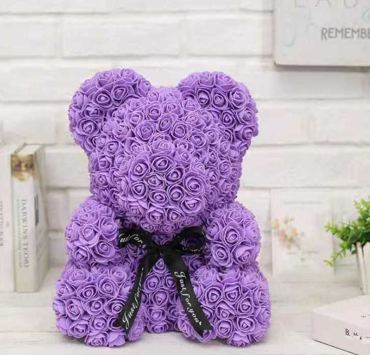 25cm Cute Flower Rose Bear Handmade Valentines Day Gift