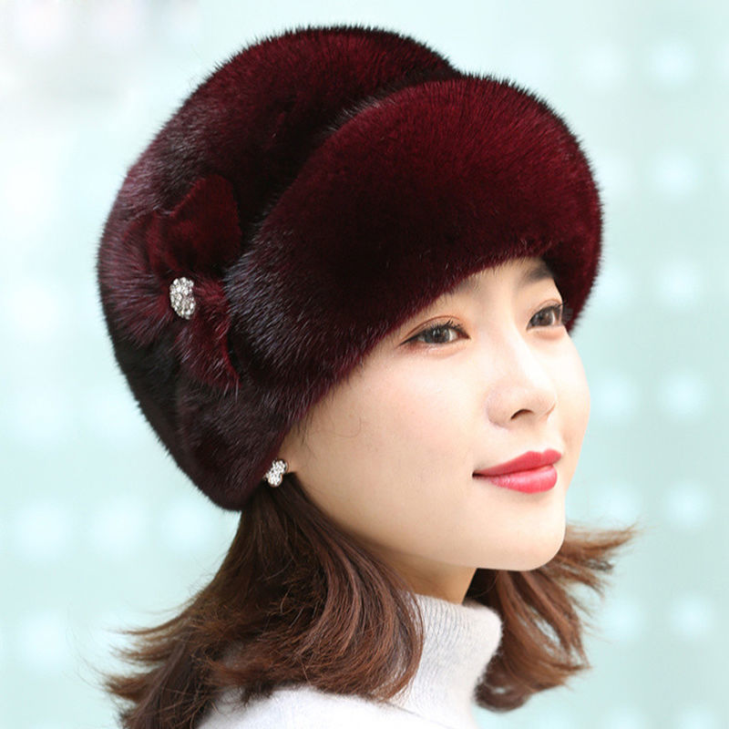 Fur Hat Female Winter Artificial Mink Hair Top Hat