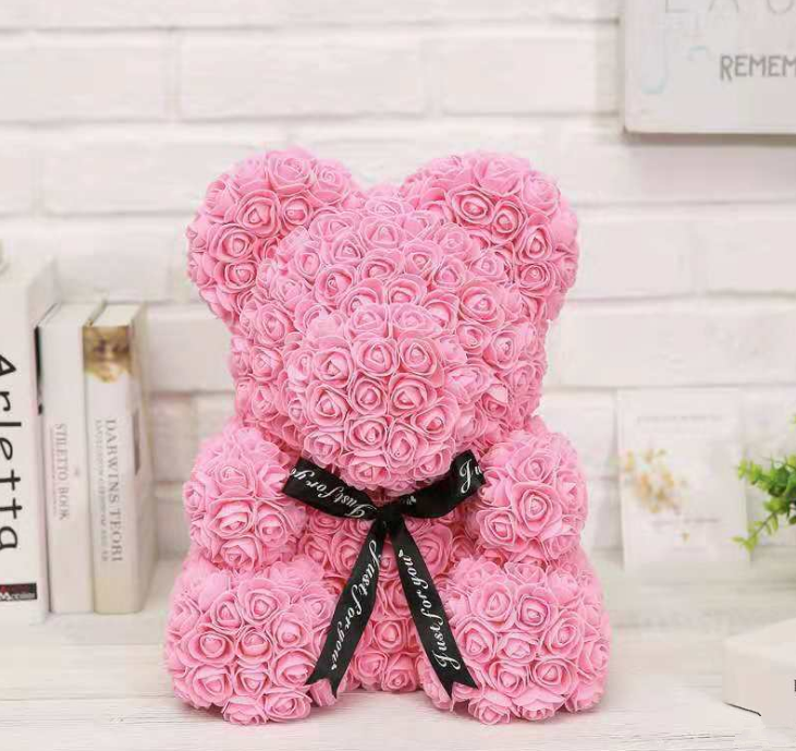 25cm Cute Flower Rose Bear Handmade Valentines Day Gift