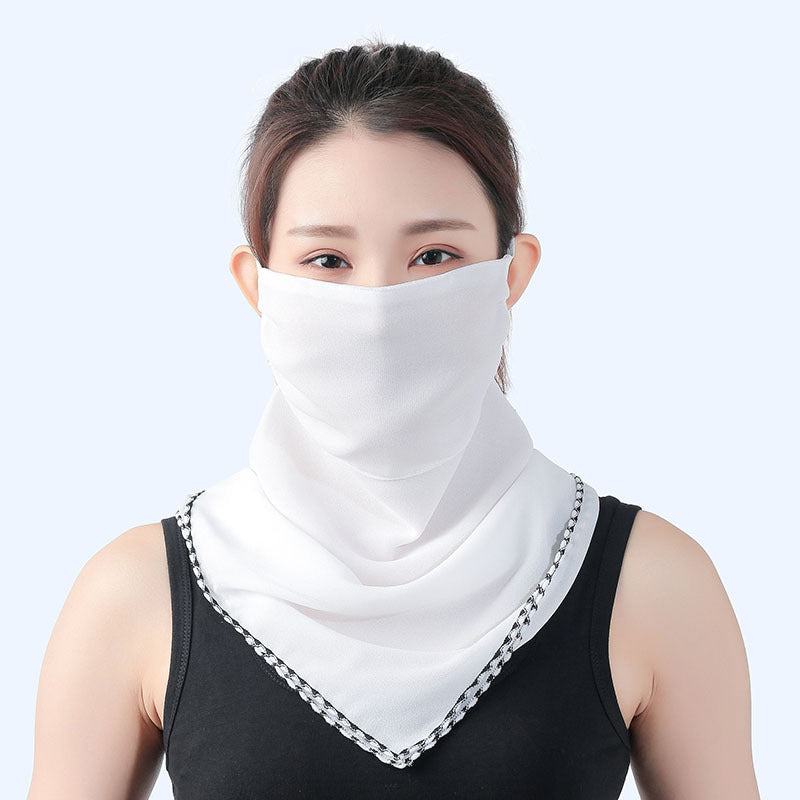 Hanging Ear Thin Face-covering Scarf Triangle Veil Scarf