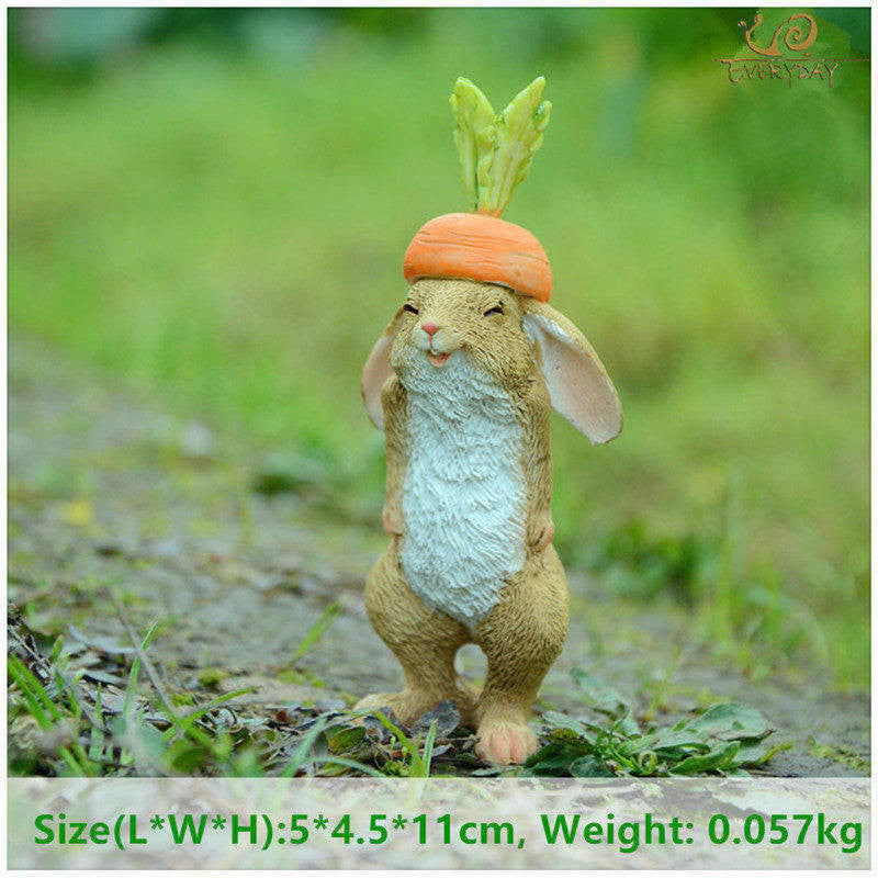 Creative Decorations Cute Bunny Resin Ornaments