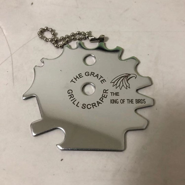 Stainless steel barbecue scraper