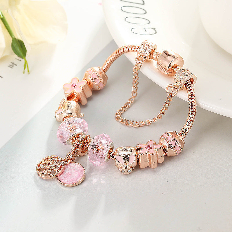 Women's Love Geometric Rose Gold Bracelet