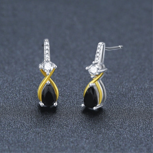 Copper Eardrops European And American Water Drop Zircon Luxury High Sense