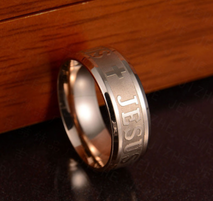 Jesus Cross Stainless Steel Ring