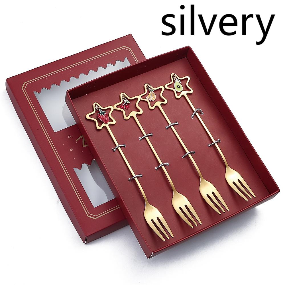 Golden Five-pointed Star Fork Holiday Gift