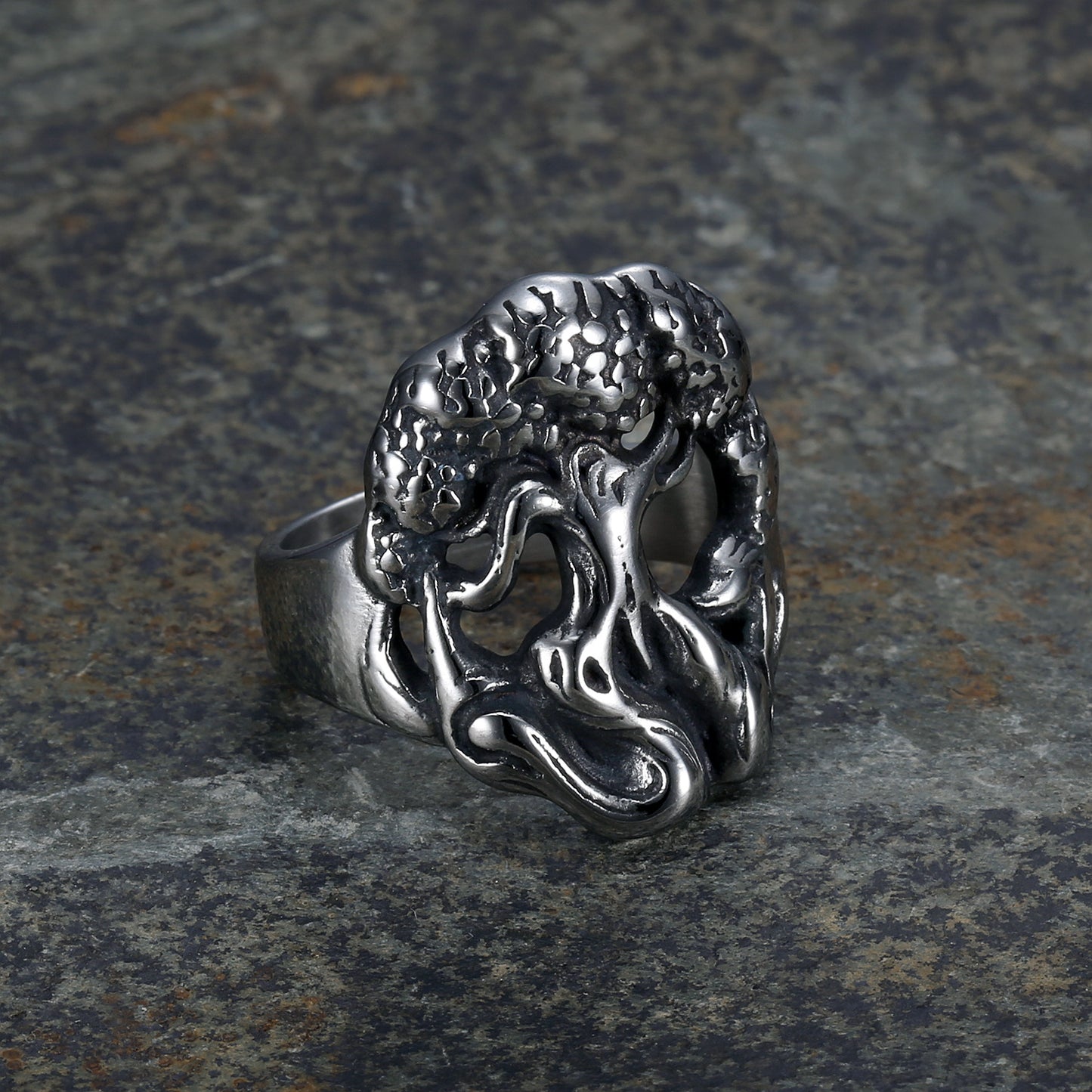 Tree Of Life Shape Religious Totem Titanium Ring