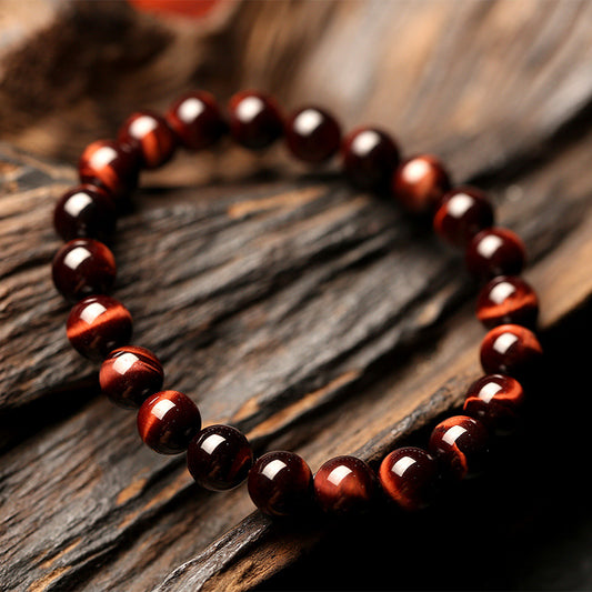 Vintage Style  8mm Red Tiger Eye Bracelet Anti-fatigue