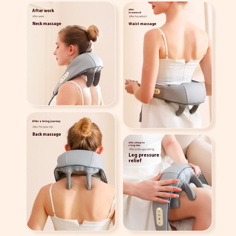 Neck Massager Dredge Kneading Hot Compress Multifunctional