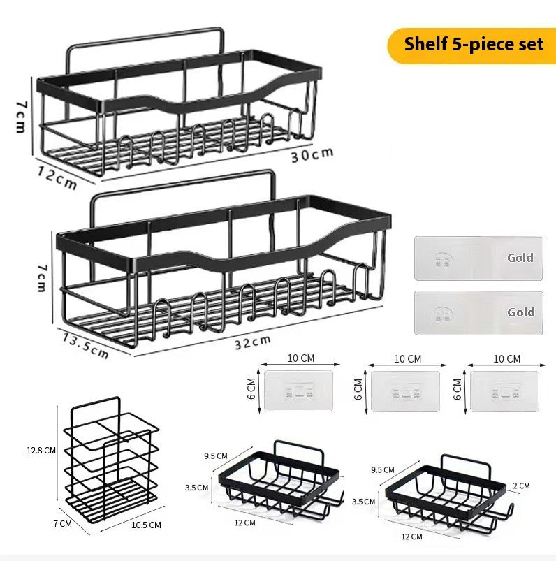 Punch-free Bathroom Storage Rack