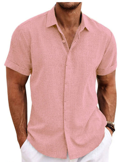 Men's Linen Short Sleeved T-shirt Loose Fitting