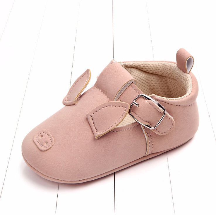 Spring and autumn cartoon animal baby shoes matte leather non-slip soft bottom