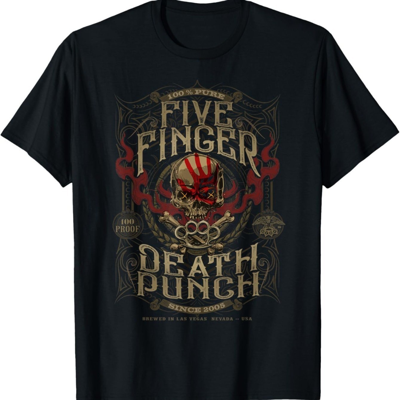 5FDP T-shirt With Interesting Text Print Round Neck Short Sleeved T-shirt For Men