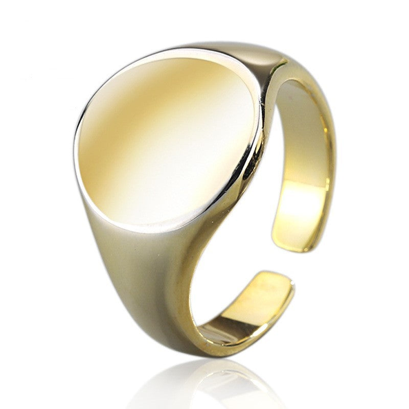 Oval smooth ring atmosphere index ring fashion