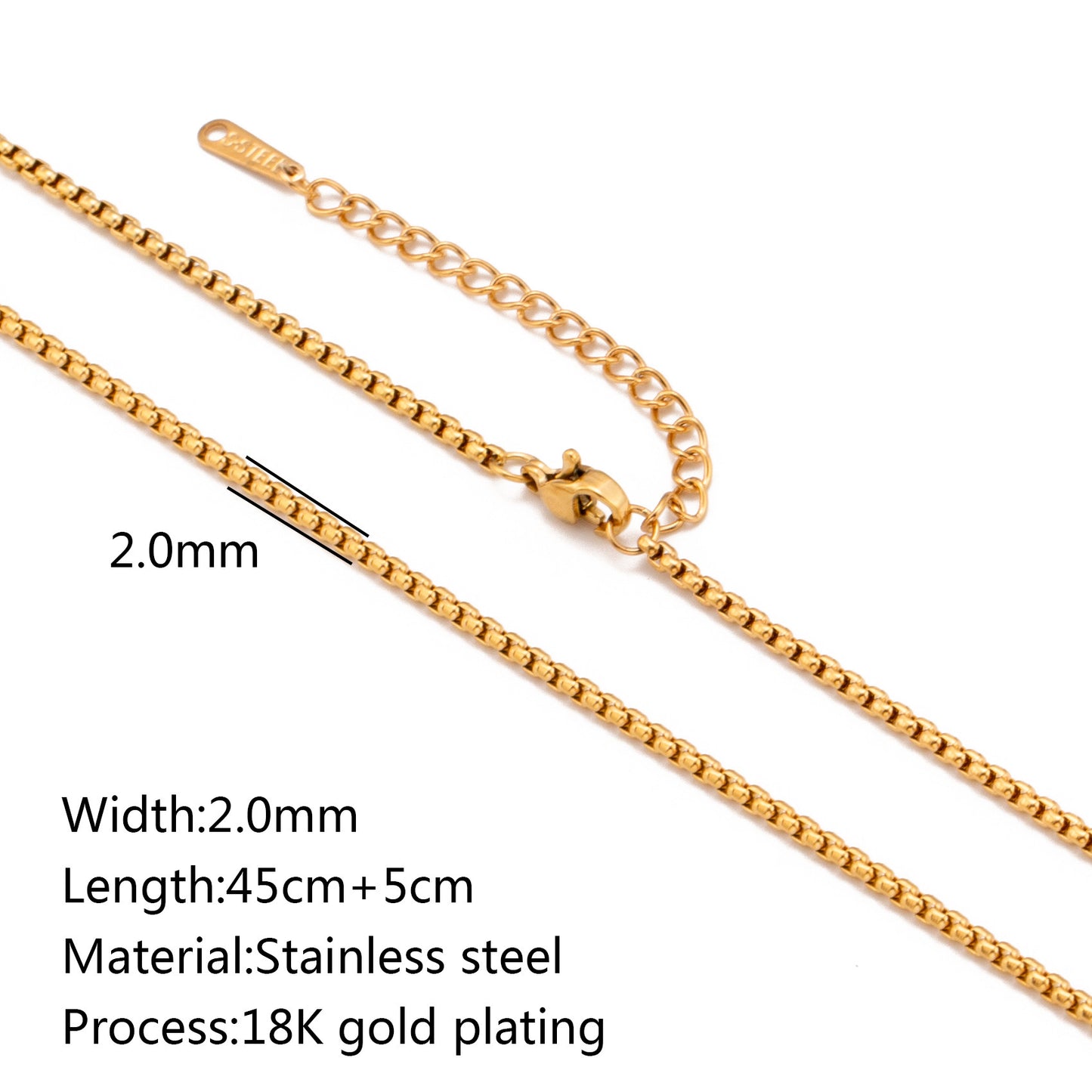 Stainless Steel Vacuum Vapor Plating 18K Gold Color Protection Lip Chain Accessories