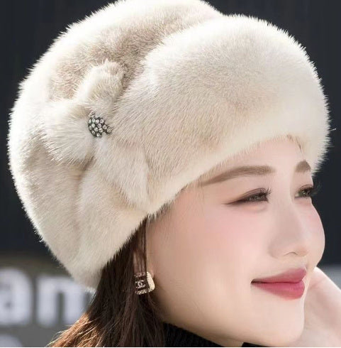 Fur Hat Female Winter Artificial Mink Hair Top Hat