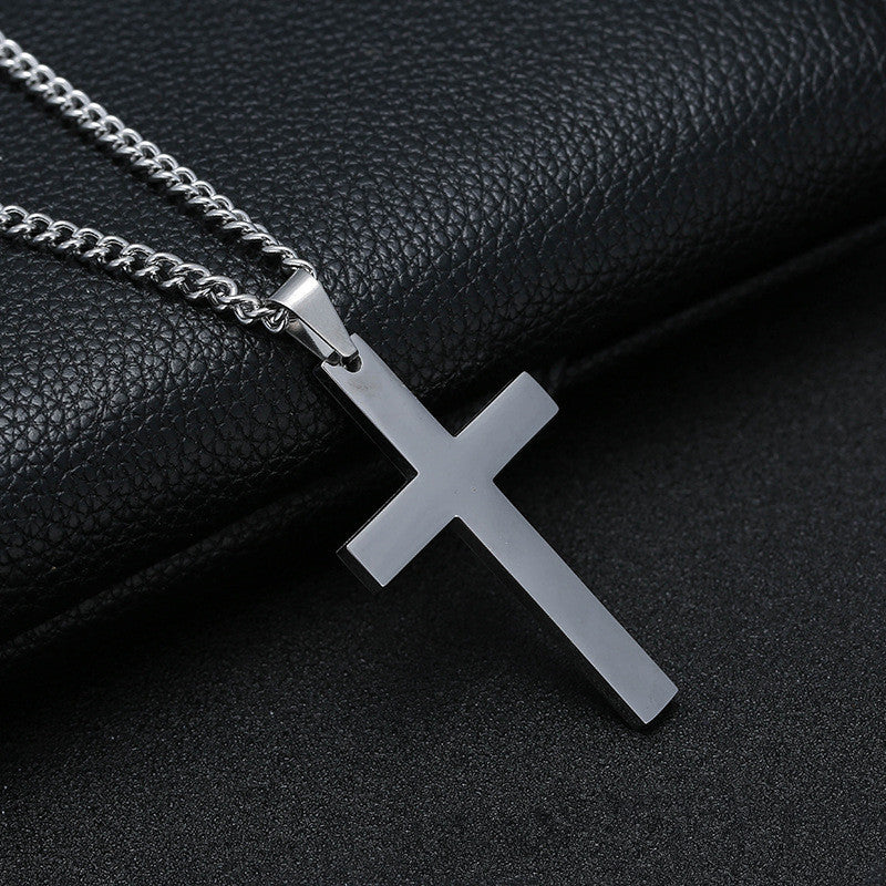 Classic Cross Men's Pendant Necklace Fashion Stainless Steel