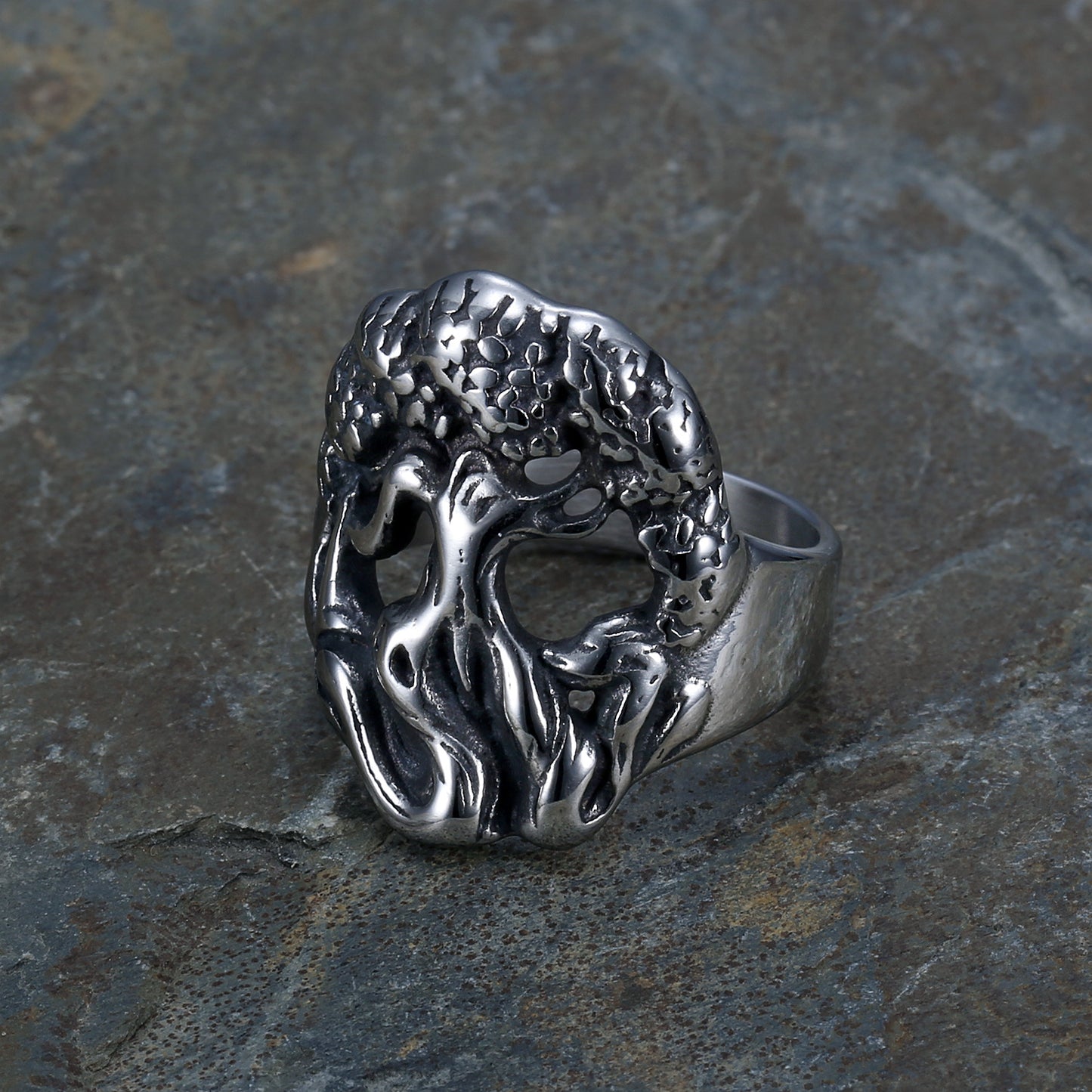 Tree Of Life Shape Religious Totem Titanium Ring