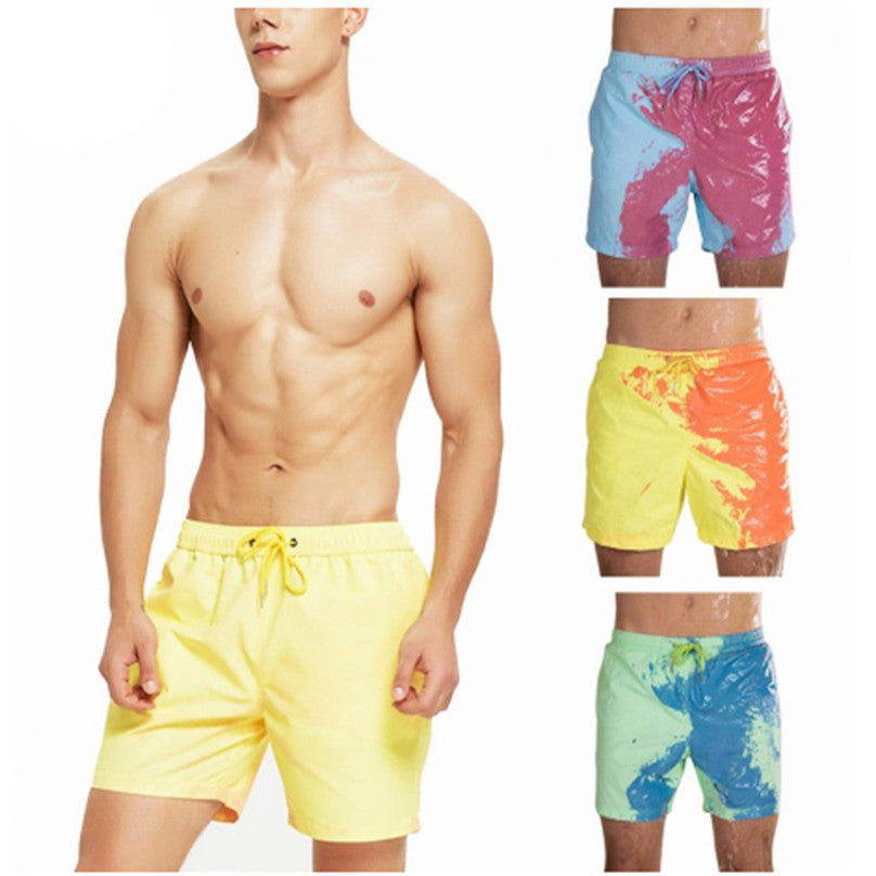 Magical Change Color Beach Shorts Summer Men Swimming Trunks Swimwear Swimsuit Quick Dry bathing shorts Beach Pant